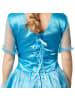 tectake Seidig glänzendes Einteiler-Kleid, blau/weiß