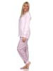 NORMANN Langarm Schlafanzug Pyjama Bündchen Ethnolook - 84675 in rosa