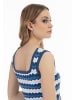 faina Damen Strick Tank Top in Blau Mehrfarbig