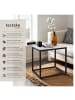 tectake Couchtisch in Marmoroptik, 45 x 45 x 47,5 cm, Belastbarkeit 12 kg