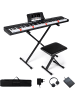 COSTWAY Keyboard Piano 88 Tasten mit Hocker in Schwarz