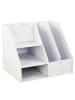 relaxdays Schreibtisch Organizer in Weiß - (B)33,5 x (H)28 x (T)26,5 cm