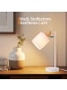 ZMH Tischleuchte E14 in weiß schwenkbare Stoffschirm