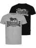 Lonsdale T-Shirt "Loscoe T-Shirt normale Passform Doppelpack" in Grau