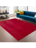 KADIMA DESIGN Teppich Kurzflor Unifarben Polyester Antirutsch Wohnzimmer in Rot