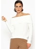 SASSYCLASSY Schulterfreier Pullover in Offwhite