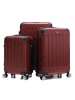 Cheffinger Reisekoffer Koffer 3 tlg Hartschale Trolley Set in Rot