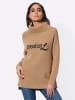creation L Rollkragenpullover in camel-ecru-meliert