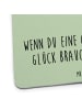 Mr. & Mrs. Panda Bierfilz Blume Kleeblatt mit Spruch in Blattgrün