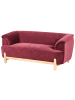 Beliani 2-Sitzer Sofa ALNOR in Rot/Braun - (W) 162 x (H) 67 x (L) 85 cm