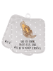 Mr. & Mrs. Panda 2er Set Topflappen Otter Kind mit Spruch in Grau Pastell