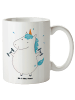 Mr. & Mrs. Panda Kaffeetasse Einhorn Fitness ohne Spruch in Weiß