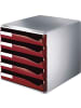 Leitz Bürobox BxHxT 291x292x352mm 5 Schubladen bordeaux/lichtgrau
