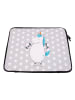 Mr. & Mrs. Panda Laptop Sleeve Einhorn Fitness ohne Spruch in Grau Pastell