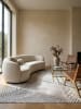KADIMA DESIGN Rundteppich Floral pflegeleicht Wohnzimmer Schlafzimmer Flur Esszimmer in Grau