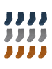 Yalion 12er-Set Yalion Antirutschsocken Halbplüsch, mehrfarbig, weich & atmungsaktiv