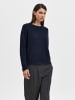 SELECTED FEMME Strick Pullover SLFLULU Wollpullover Rundhals Sweater in Dunkelblau