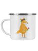 Mr. & Mrs. Panda Tasse Emaille Fuchs Blumen ohne Spruch in Weiß