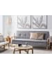 Beliani 3-Sitzer Sofa TJORN in Grau/Heller Holzfarbton - (W) 204 x (H) 84 x (L) 85 cm
