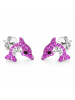 schmuck23 Ohrringe 925 Silber Delfin in Pink