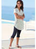 Beach Time Longshirt in weiß-blau bedruckt