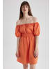 DeFacto Minikleid ELASTIC WAIST DRESS in Orange