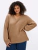 sheego Langarm-Pullover in camel-meliert