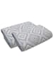 Framsohn 2er Set: Walkfrottier Duschtuch "ARABESKE" in Grau - (L) 150 x (B) 75 cm