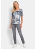 GOLDNER Viskoseshirt mit femininem Paisley-Print in blau / grau / gemustert