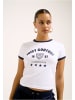 Juicy Couture Juicy Couture THE ARCHED FOOTBALL RINGER T-SHIRT in white
