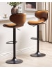 Beliani 2er-Set Drehhocker CONWAY in Braun/Schwarz