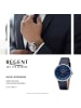Regent Armbanduhr-Analog dunkelblau groß (ca. 41mm) Regent Lederarmband