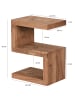 KADIMA DESIGN Beistelltisch S-Cube: Sheesham-Holz, S-Form, 44x30 cm, 60 cm Höhe in Beige