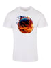 F4NT4STIC T-Shirt Basketball On Fire Sport  UNISEX in weiß