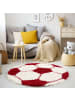 KADIMA DESIGN Teppich Kinder Hochflor Fußball Motiv Polypropylen Kinderzimmer in Rot