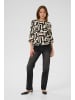 Kaffe Langarm-Bluse KAlorina Regular fit in Black/White Graphic