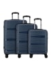 D&N Travel Line 4300 4 Rollen Kofferset 3-teilig dunkelblau