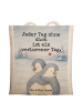 Mr. & Mrs. Panda Einkaufstasche Pinguine Kuscheln Design mit Spruch in Weiß