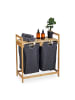 relaxdays Wäschekorb Regal in Natur/ Grau - (B)64 x (H)73 x (T)33 cm