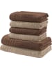 REDBEST Frottier Frottier-Set 2-farbig 6-tlg. New York in braun-beige