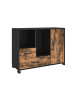 relaxdays Rollcontainer "Industrial" in Braun/ Schwarz - (B)90 x (H)70 x (T)35 cm