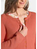 GOLDNER Cardigan aus Baumwolle, Rundhals in terrakotta