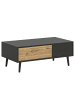 home24 home24 Couchtisch in Schwarz & Artisan Eiche Dekor in Eiche / Schwarz