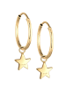 Elli Ohrringe 925 Sterling Silber Sterne, Astro in Gold