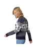 tectake Winterlicher Strickpullover in blauer und weißer Farbe, blau/weiß