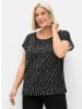 sheego Kurzarmshirt in schwarz-gemustert