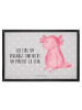 Mr. & Mrs. Panda Fußmatte Axolotl null mit Spruch in Grau Pastell