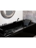 Beliani Whirlpool Badewannen VARADERO in Schwarz/Silber - (W) 90 x (H) 66 x (L) 183 cm