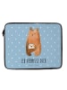 Mr. & Mrs. Panda Laptop Tasche Bär Vermissen mit Spruch in Blau Pastell