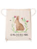 Mr. & Mrs. Panda Sportbeutel Hase Sitzen mit Spruch in Creme